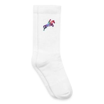Horse Riding Rider Space Girl Horses - Kids Tennis Socks - white - Right