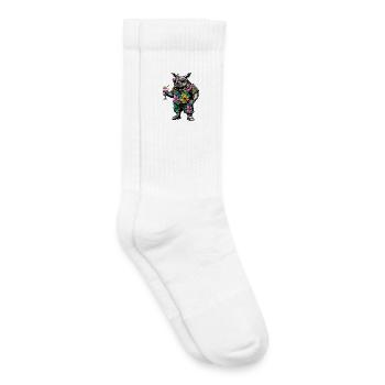 Été de bandes dessinées Rhino - Chaussettes de tennis bio enfant - blanc - Droite
