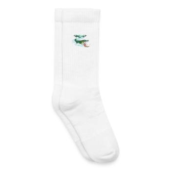 Crocodile Surfer and Cat Companion - Kids Tennis Socks - white - Right