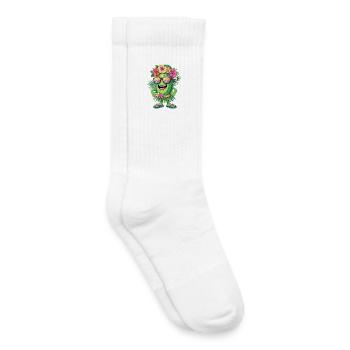  Lustige Urlaub Gurke im Hawaii Hula Look mit - Kinder Tennissocken - Weiß - Rechts