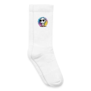 Cooles T-Shirt mit Sonnenbrille - Pop Art Geschenk - Kinder Tennissocken - Weiß - Rechts