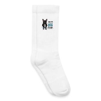 Tiny Dog Big Attitude Born To Be Awesome - Kids Tennis Socks - white - Right