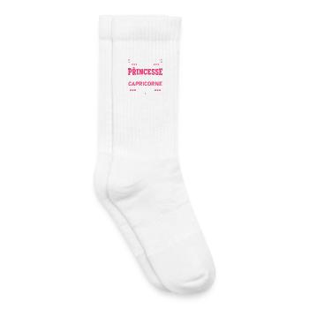 Princesse et Capricorne à la Fois - Chaussettes de tennis bio enfant - blanc - Droite