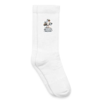 Möwe mit Kaffee Ich mache das böse gucken - Kinder Tennissocken - Weiß - Rechts