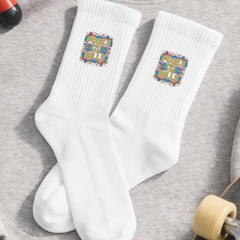 Game Developer Pixels Pay The Bills Web Developer Kids Tennis Socks