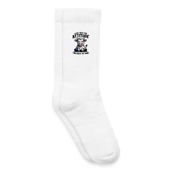 Attitude de vache : expression - Chaussettes de tennis bio enfant - blanc - Droite