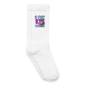 Princesse K-Pop Anniversaire de 8 ans - Chaussettes de tennis bio enfant - blanc - Droite
