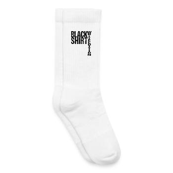 Black Shirt White Edition Lustiger Spruch - Kinder Tennissocken - Weiß - Rechts