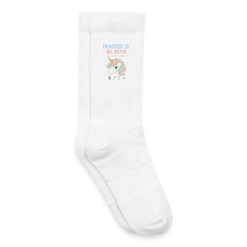 Révélation du sexe Baby Shower Équipe Grandes Sœurs Rose - Chaussettes de tennis bio enfant - blanc - Droite