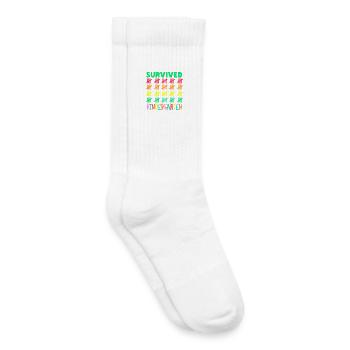 Mon institutrice a survécu à la maternelle - Chaussettes de tennis bio enfant - blanc - Droite
