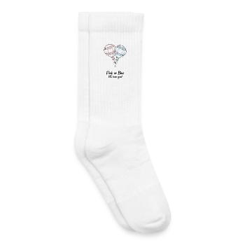 Rose ou bleu Baby Shower We Love You Révélation du sexe - Chaussettes de tennis bio enfant - blanc - Droite
