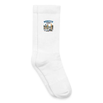 Münster Germany Skyline With Cyclists And Tourists - Kids Tennis Socks - white - Right