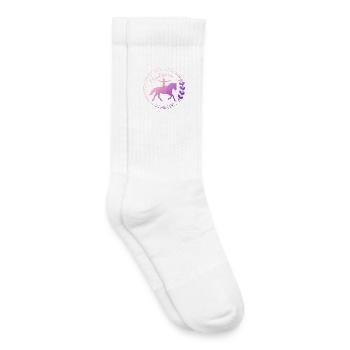 Voltigieren Grundsitz – Geschenk für Voltigierer - Kinder Tennissocken - Weiß - Rechts