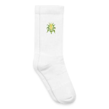 I'm cornfused | Maiskolben mit Blättern Wortspiel - Kinder Tennissocken - Weiß - Rechts