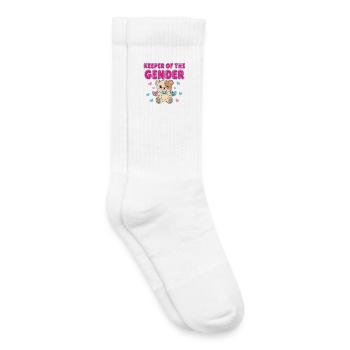 Révélation de sexe : Gardien de la maman de la baby shower de genre - Chaussettes de tennis bio enfant - blanc - Droite