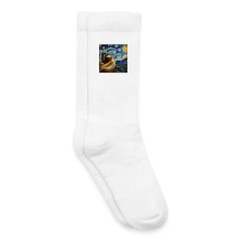 Nuit étoilée de paresse - Chaussettes de tennis bio enfant - blanc - Droite