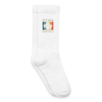 Never underestimate an old man with bocce balls - Kids Tennis Socks - white - Right