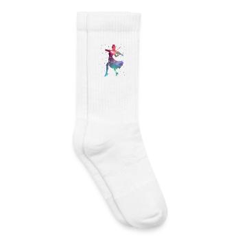 Violon, violoniste, Space Ladies Violon - Chaussettes de tennis bio enfant - blanc - Droite