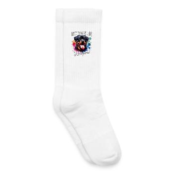 Le Chuchoteur de Rottweilers - Chaussettes de tennis bio enfant - blanc - Droite