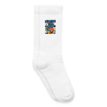 Level 100 Vacation Pixel Art - Kids Tennis Socks - white - Right