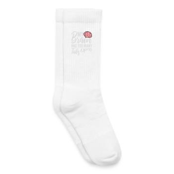 My Brain Has Too Many Tabs Open Lustig Grübeln - Kids Tennis Socks - white - Right