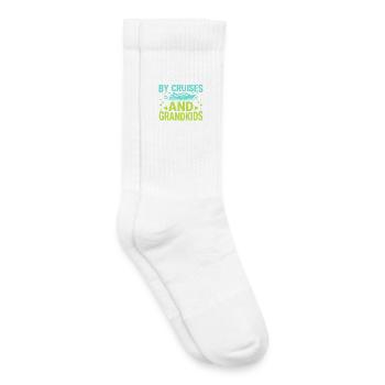 Mamie en croisière, Mamie sur le pont, - Chaussettes de tennis bio enfant - blanc - Droite