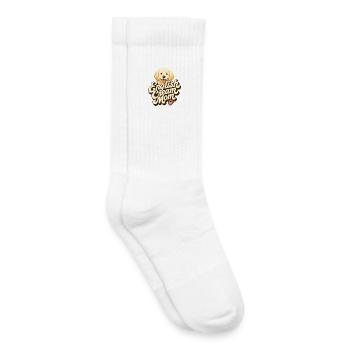 English Cream Golden Retriever Mom, Puppy Love - Kids Tennis Socks - white - Right