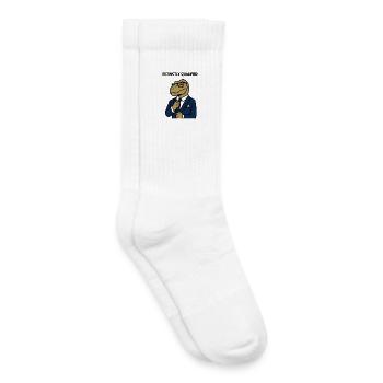 Dino en costume - Chaussettes de tennis bio enfant - blanc - Droite