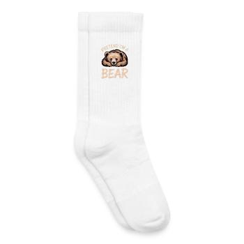 Bären Sprüche Bär Lustiges Bären Geschenk - Kinder Tennissocken - Weiß - Rechts