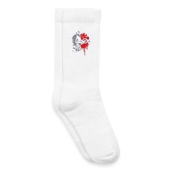 Downhill Mountain Bike Biker Splash of Color MTB Boys - Kids Tennis Socks - white - Right
