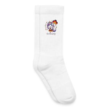 Licorne Kawaii Germany - Chaussettes de tennis bio enfant - blanc - Droite