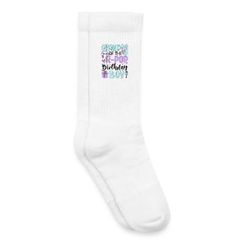Grand-père du garçon d’anniversaire de la K-Pop - Chaussettes de tennis bio enfant - blanc - Droite