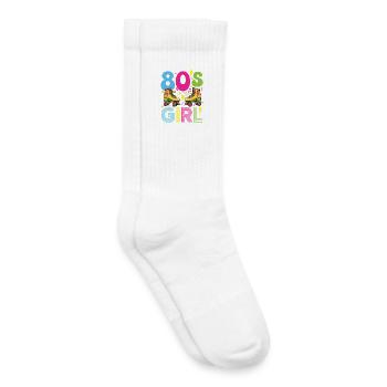 Fête Nostalgique Rétro des Filles des années 80 - Chaussettes de tennis bio enfant - blanc - Droite