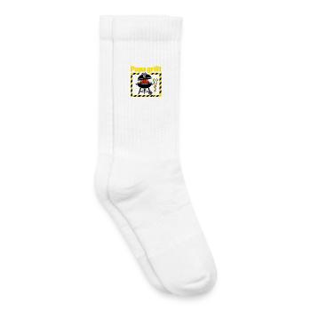Do Not Disturb, Dad Is Grilling - Kids Tennis Socks - white - Right
