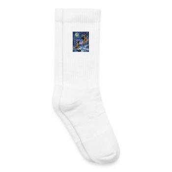 Howling to the Moon Meme Hund Belgian Malinois - Kinder Tennissocken - Weiß - Rechts