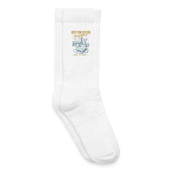 Petit-déjeuner ici Pour un deuxième petit-déjeuner Brunch drôle - Chaussettes de tennis bio enfant - blanc - Droite