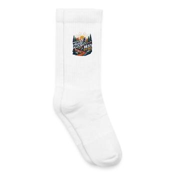 Trail Running - Pire allure. Meilleures vues - Chaussettes de tennis bio enfant - blanc - Droite