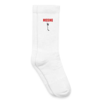 Vermisst? Hast du mein Bein gesehen? Lustiger Bein - Kinder Tennissocken - Weiß - Rechts