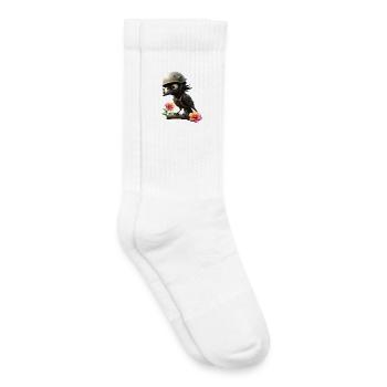 Helmtragender Abenteurer Rabe - Kinder Tennissocken - Weiß - Rechts