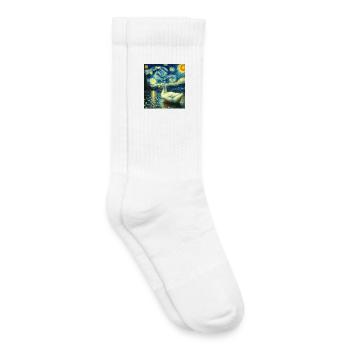 Nuit étoilée du canard laqué de Pékin - Chaussettes de tennis bio enfant - blanc - Droite