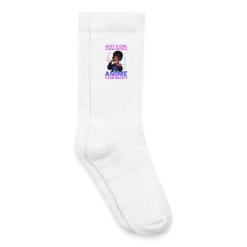Anime and Music Chibi Black Girl - Kids Tennis Socks - white - Right