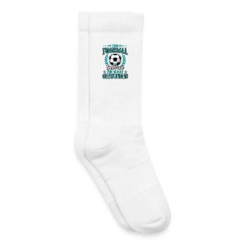 Zum Fussball geboren zur Schule gezwungen Fußball  - Kinder Tennissocken - Weiß - Rechts