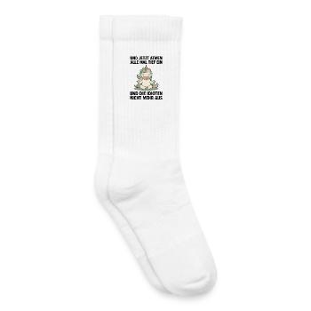 Einmal einatmen und ausatmen Yoga Einhorn Sprüche - Kinder Tennissocken - Weiß - Rechts