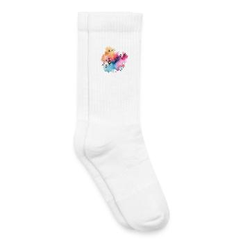Music Notes Watercolor Colorful Stars T-Shirt - Kids Tennis Socks - white - Right