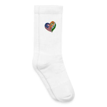 Heart of the USA and India - Kids Tennis Socks - white - Right