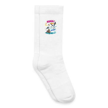 Mouettes Criant Maman Humour Fête des Mères - Chaussettes de tennis bio enfant - blanc - Droite