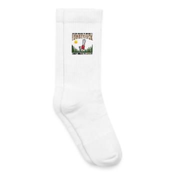 Crazy Lumberjack Cartoon - Kids Tennis Socks - white - Right