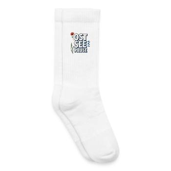 Baltic Sea Break with Waves and Coastal Flowers - Kids Tennis Socks - white - Right