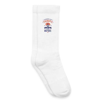 Ich brauche keine Therapie ich muss an die Ostsee - Kinder Tennissocken - Weiß - Rechts