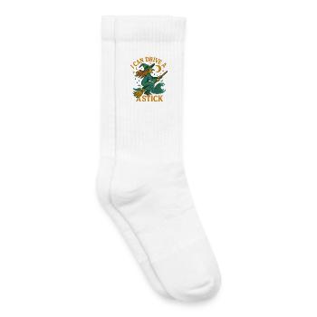 Witch on a Broom I Can Drive a Stick - Kids Tennis Socks - white - Right